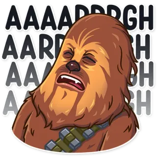 😫 Chewbacca Star Wars AAAAARGH チューバッカ, スターウォーズ, ウーキー, 叫び, 漫画 telegram sticker