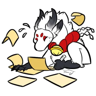 🥵 monstre, anxiété, stressé, mignon, personnage, poilu whatsapp sticker