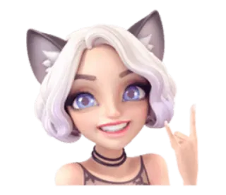 🤟 кошачьи ушки, женщина, мультфильм, коза, аниме, девушка telegram sticker
