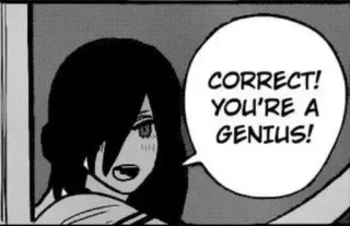 🤍 CORRECT! YOU'RE A GENIUS! Anime, Manga, Genio, Corretto, Affermazione, Positivo whatsapp sticker