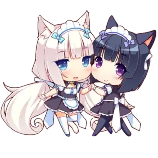 😊 Anime, Chibi, Catgirl, Carino, Neko, Maid telegram sticker