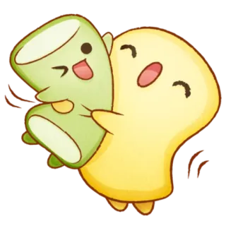 🤗 น่ารัก, คาวาอิ, กอด, ตัวละคร, การ์ตูน telegram sticker