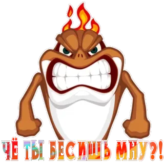 😡 ЧЕ ТЫ ВЕСИШЬ МНУ?? Cartoon, Monster, Boosheid, Grappig, Meme telegram sticker