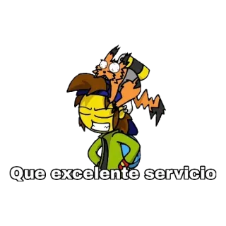 🖕 Que excelente servicio Cartoon, Figuren, Spanisch, Spruch telegram sticker