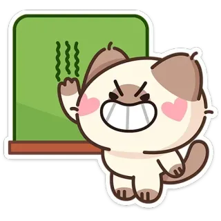 🐱 Katze, Cartoon, süß, Sticker, wütend telegram sticker