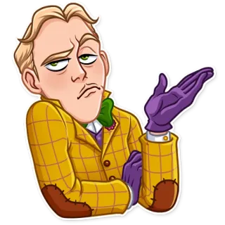 😒 adesivo, homem, ilustração, retrato, desenho animado, expressão telegram sticker