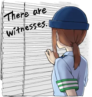 🤔 There are witnesses. 警察, 警官, 証人, 捜査, ミステリー whatsapp sticker