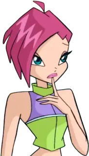 🧐 Aisha Winx Club desenho animado, fada, menina, Winx, clube, magia telegram sticker