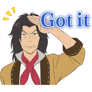 👍 Got it! 动漫, 收到, 同意, 卡通, 敬礼 telegram sticker