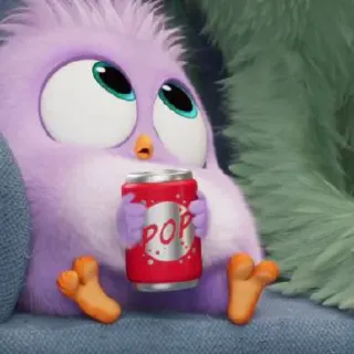 🥤 POP птица, фиолетовый, содовая, напиток, мультфильм telegram sticker