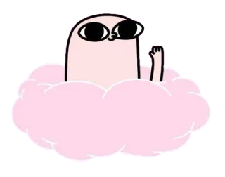 💭 การ์ตูน, ตัวละคร, เมฆ, นิ้วกลาง telegram sticker