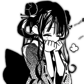 😳 Garota anime, Estilo mangá, Preto e branco, Personagem, Kawaii telegram sticker