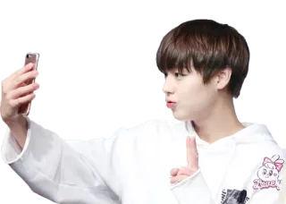 ✌️ Селфи, K-Pop, Айдол, Милый, Знак мира whatsapp sticker