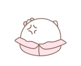 😓 Mochi, en colère, mignon, kawaii, chibi, blob, autocollant telegram sticker