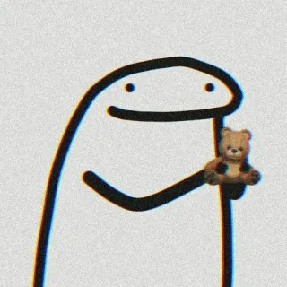 😜 boneco palito, desenho animado, ursinho de pelúcia, fofo, saudável, engraçado telegram sticker
