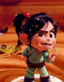 😒 Vanellope von Schweetz Wreck-It Ralph Cartoon, Vanellope, Ralph reichts, Disney, Wütend, Figur whatsapp sticker