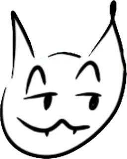 😏 кот, мультфильм, животное, усмешка, лицо, рисунок telegram sticker