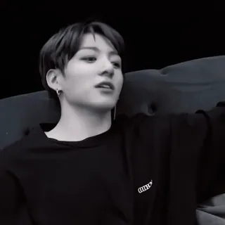 🛁 Jungkook kpop, singer, music, black and white, portrait, bts telegram sticker