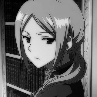 ⚔️ Anime, Fille, Portrait, Noir et blanc whatsapp sticker