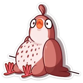 😳 bird, cartoon, animal, cute, sticker telegram sticker