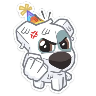 👊 chien, fête, animal, dessin animé, en colère, drôle, autocollant whatsapp sticker