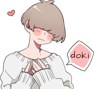 ☺️ doki Anime, Dễ thương, Doki, Kawaii, Sticker telegram sticker