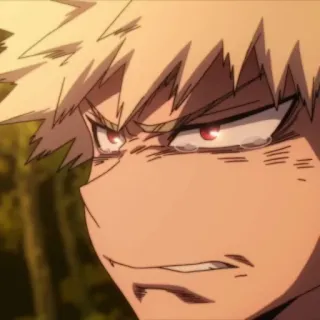 😶 Katsuki Bakugo My Hero Academia アニメ, 僕のヒーローアカデミア, 爆豪勝己, キャラクター, 怒り, 悲しい, 泣く, アニメキャラクター telegram sticker