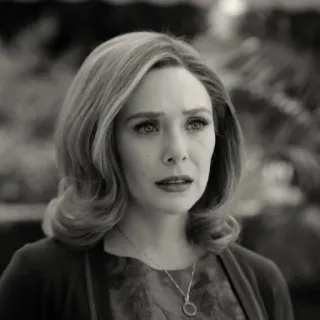🙁 Wanda Maximoff WandaVision Ванда, Алая Ведьма, Элизабет Олсен, Marvel, ВандаВижен, Персонаж, Фильм, Супергерой whatsapp sticker