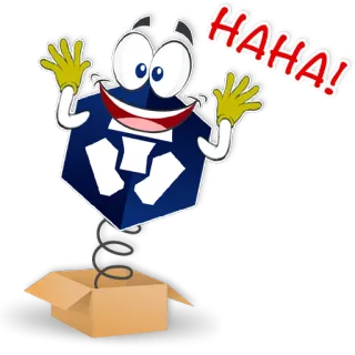 😄 HAHA! Desenho animado, Caixa, Haha, Engraçado, Expressão, Personagem, Quadrinhos telegram sticker