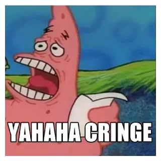😂 Patrick Star Yahaha Cringe 海绵宝宝, 派大星, 尬, 呀哈哈, 生气 whatsapp sticker