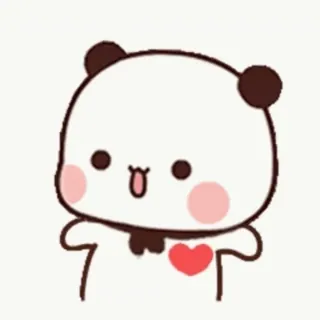 ❤️ Panda, Fofo, Coração, Desenho animado, Animal telegram sticker