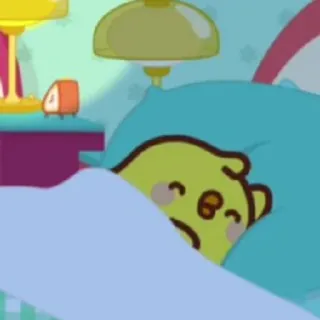 🌟 sleeping, bed, cartoon, pillow, night, alarm clock telegram sticker