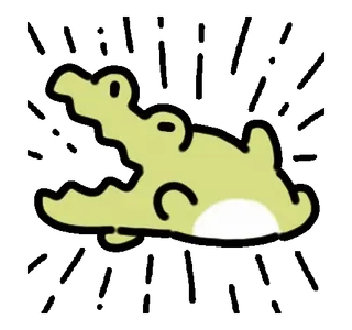 ⭐ dessin animé, animal, crocodile, mignon, reptile telegram sticker