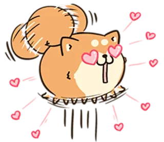 🐶 Hund, Shiba Inu, Herz, Liebe, süß, Cartoon, Tier telegram sticker