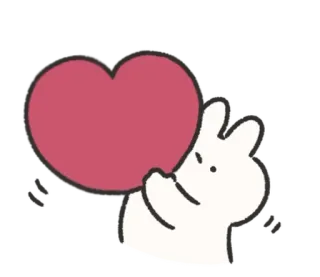 🍰 dễ thương, trái tim, tình yêu, thỏ, hoạt hình, động vật, tình cảm telegram sticker