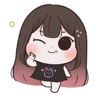 🌈 Kreskówka, Dziewczyna, Słodkie, Kawaii, Animacja, Postać telegram sticker