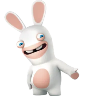 🚶 Rabbid rabbit, cartoon, funny, animal, white telegram sticker