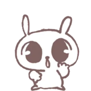 😳 ウサギ, 可愛い, 動物, 漫画, ステッカー telegram sticker