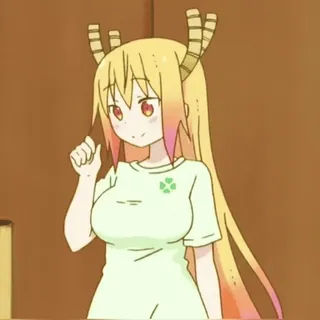 🥰 Tohru Miss Kobayashi's Dragon Maid Anime, Dragón, Maid, Kawaii, Lindo whatsapp sticker
