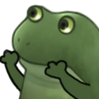 ☺️ frog, animal, cute, green telegram sticker