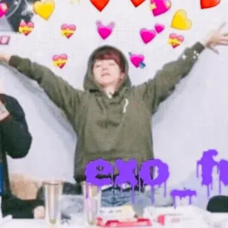 🌻 exo kpop, exo, 하트, 스티커, 음악, 아이돌, 그룹 telegram sticker