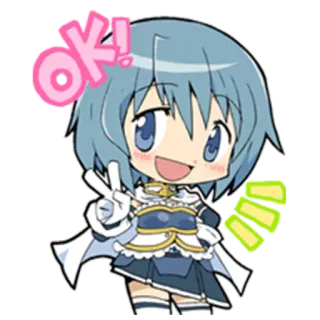 ✌ ok! Anime, Carino, Kawaii, Ok, Pace, Chibi telegram sticker