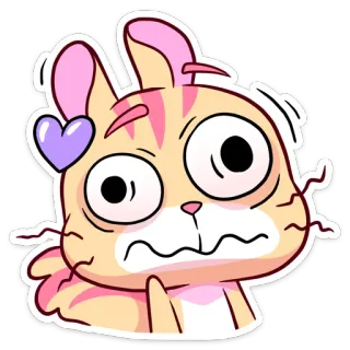🤨 卡通, 兔子, 搞笑, 动物, 贴纸 telegram sticker
