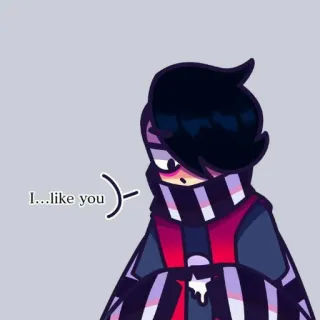 😳 I...like you :) cartoon, love, cute, edgar telegram sticker