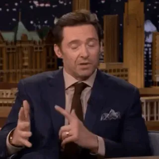 🔮 Hugh Jackman actor, celebrity, talk show, interview, man whatsapp sticker
