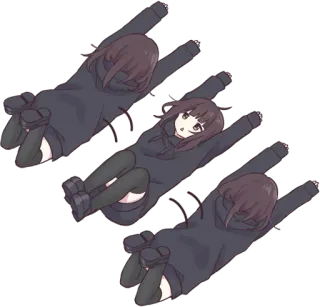 🙃 anime girl, hoodie, cartoon, cute, kawaii telegram sticker