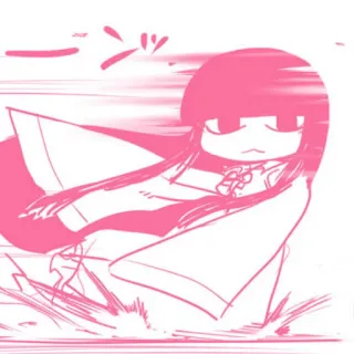 ⏩ Anime, Mangá, Chibi, Rosa, Correndo telegram sticker