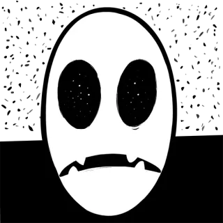 😣 cara, expresión, tenebroso, surrealista, arte, abstracto, diseño telegram sticker