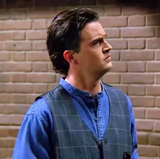 🧐 Chandler Bing Friends Chandler Bing, Friends, Sitcom années 90, Matthew Perry, Télévision, Portrait, Sitcom whatsapp sticker