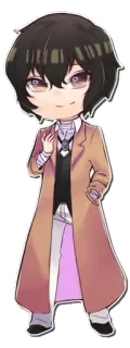 🙂 Osamu Dazai Bungou Stray Dogs Anime, Chibi, Postać, Dazai Osamu, Bungou Stray Dogs telegram sticker